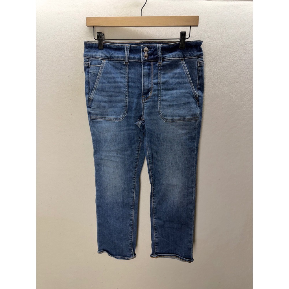 American Eagle Artist Crop Jeans Women 6 Short Blue Next Level Stretch 3531